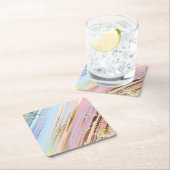 テクスチャピンクの背景 スクエアペーパーコースター (インサイチュ)