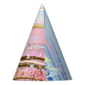 テクスチャピンクの背景 パーティーハット (裏面)