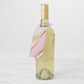 テクスチャピンクの背景 ボトルネックタグ (アングル)