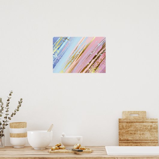 テクスチャピンクの背景 ポスター (キッチン)