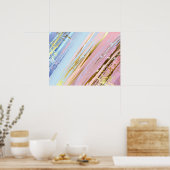 テクスチャピンクの背景 ポスター (キッチン)