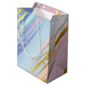 テクスチャピンクの背景 ミディアムペーパーバッグ (裏面アングル)