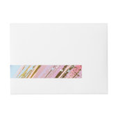 テクスチャピンクの背景 ラップアラウンド宛名ラベル (正面)