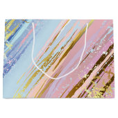 テクスチャピンクの背景 ラージペーパーバッグ (正面)