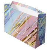 テクスチャピンクの背景 ラージペーパーバッグ (裏面アングル)