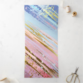 テクスチャピンクの背景 三つ折り案内状 (内部)