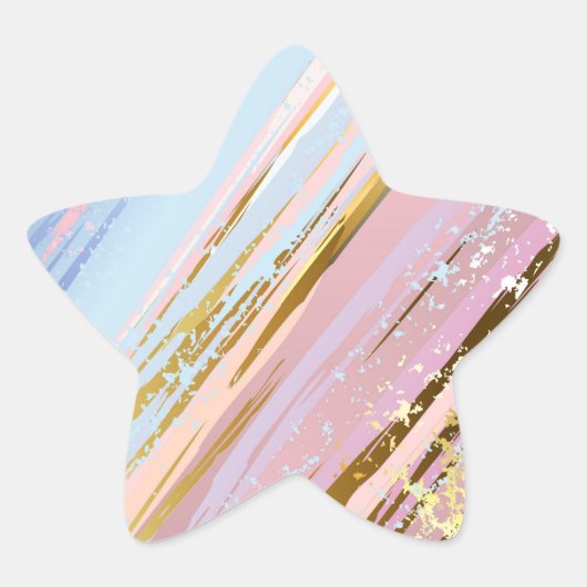 テクスチャピンクの背景 星シール (正面)