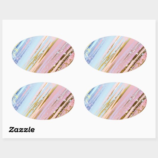 テクスチャピンクの背景 楕円形シール (シート)