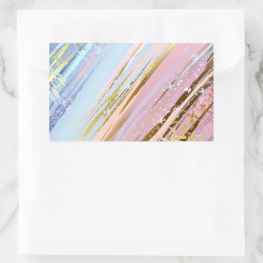 テクスチャピンクの背景 長方形シール (バッグ)