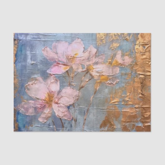 テクスチャピンクフローラ 薄葉紙 (正面)