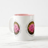 テクスチャピンクローズマザーズデイマグ ツートーンマグカップ (正面左)