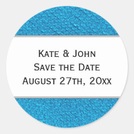 テクスチャファブリックの背景に日付ステッカーを保存 ラウンドシール