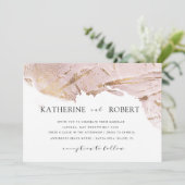 テクスチャフェイクバラ金ゴールドモダン箔結婚s 招待状 (スタンド正面)