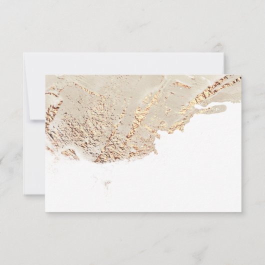 テクスチャフェイク金ゴールドホイエレガントルRSVPカード 出欠カード (裏面)