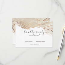 テクスチャフェイク金ゴールドホイエレガントルRSVPカード