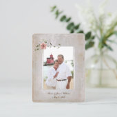 テクスチャフォトフレームとローズブーケ 招待状 (スタンド正面)