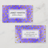 テクスチャマーク(金ゴールド) /紫色の水色 名刺 (正面/裏面)