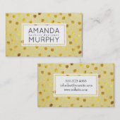 テクスチャマーク(金ゴールド)/黄色 名刺 (正面/裏面)