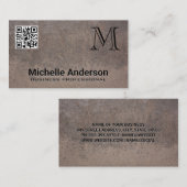 テクスチャメタル | モノグラムQRコード名刺 名刺 (正面/裏面)