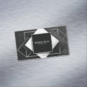 テクスチャモダンジオメトリ白黒 マグネット名刺 (インサイチュ)