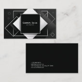 テクスチャモダンジオメトリ白黒 名刺 (正面/裏面)
