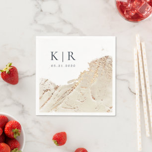 テクスチャモダン金ゴールド結婚紙ナプキン スタンダードカクテルナプキン