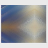 テクスチャユニーク付き青金ゴールド背景 ラッピングペーパー (フラット)