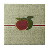 テクスチャリンゴレッドグリーンセージ タイル (正面)