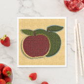 テクスチャルフルーツリンゴレッドグリーン金ゴールド スタンダードランチョンナプキン (インサイチュ)