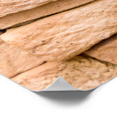 テクスチャレンガの壁のベージュをクローズアップ ポスター (角)