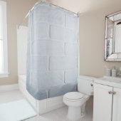 テクスチャレンガの壁の絵を描白 シャワーカーテン (インサイチュ)