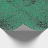 テクスチャヴィンテージの緑の黒のグランジ切り離し ラッピングペーパー (角)