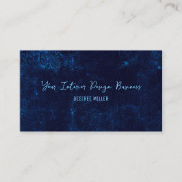 テクスチャヴィンテージダークネイビーブルーインテリアデザイナー 名刺
