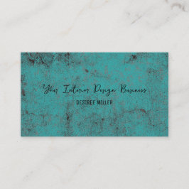テクスチャヴィンテージティール（緑がかった色）ブラックシックデザイナー 名刺