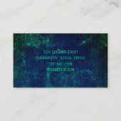 テクスチャヴィンテージ濃い緑の青パタグランジーン 名刺 (裏面)