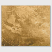 テクスチャヴィンテージ素朴金ゴールド茶パタグランジーン ラッピングペーパー (フラット)