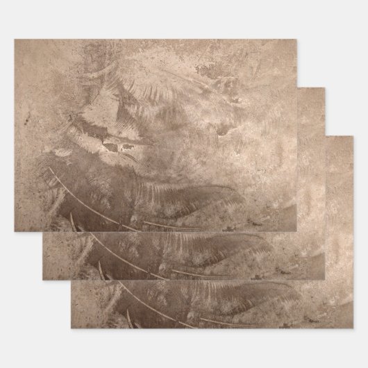 テクスチャヴィンテージ茶ベージュグランジタン ラッピングペーパーシート (セット)