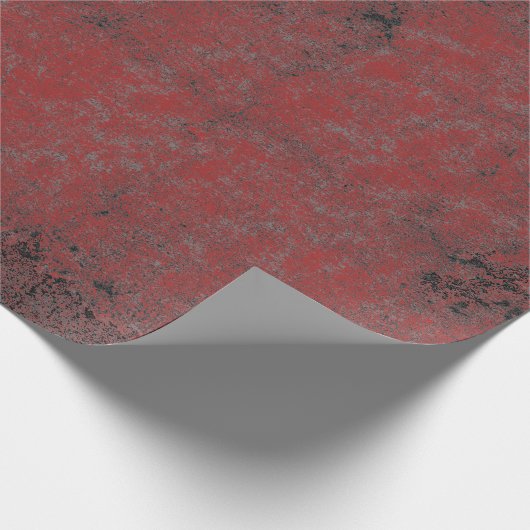 テクスチャヴィンテージ赤い黒のグランジ分離 ラッピングペーパー (角)