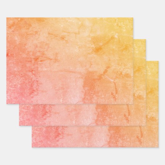 テクスチャヴィンテージ赤面ピンク金ゴールド分離パターン ラッピングペーパーシート (セット)