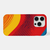 テクスチャーを使った原色の波状バンド iPhoneケース (裏面横)
