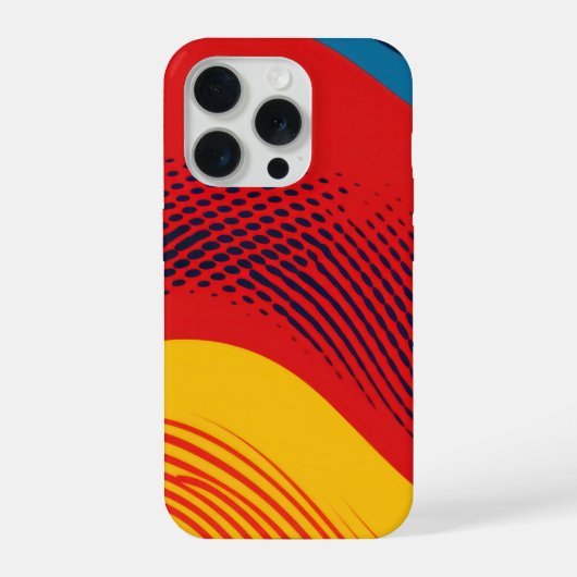 テクスチャーを使った原色の波状バンド iPhoneケース (裏面)
