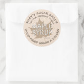 テクスチャークラフトメープルリーフオン赤面メープルシロップ ラウンドシール (バッグ)