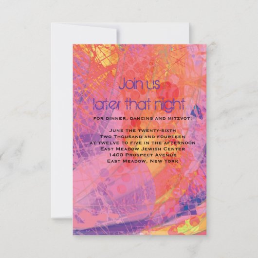 テクスチャースターズピンクバルミツワー披露宴カード 招待状 (正面)