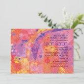 テクスチャースターズピンクバルミツワー招待状 招待状 (スタンド正面)