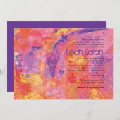 テクスチャースターズピンクバルミツワー招待状 招待状 (正面/裏面)