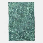テクスチャードと緑がかったシアン色 キッチンタオル (縦)