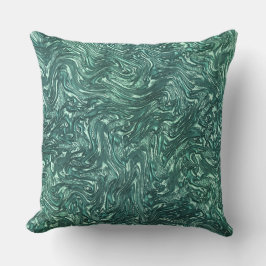 テクスチャードと緑がかったシアン色 クッション