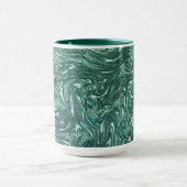 テクスチャードと緑がかったシアン色 マグカップ (中央)