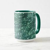 テクスチャードと緑がかったシアン色 マグカップ (正面右)