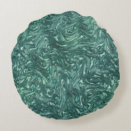 テクスチャードと緑がかったシアン色 ラウンドクッション